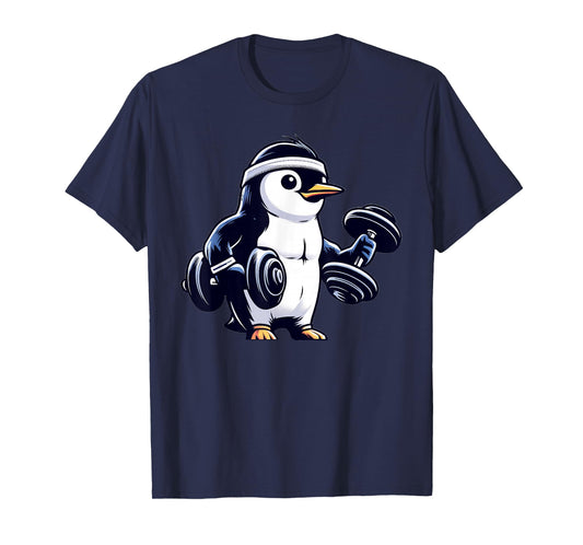 Penguin Powerlifting Weightlifting Gym Workout T-Shirt