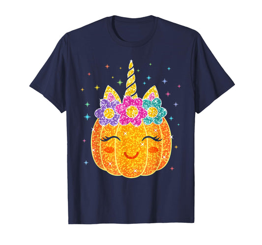 Cute Unicorn Pumpkin Halloween Costume for Girl Kids Toddler T-Shirt
