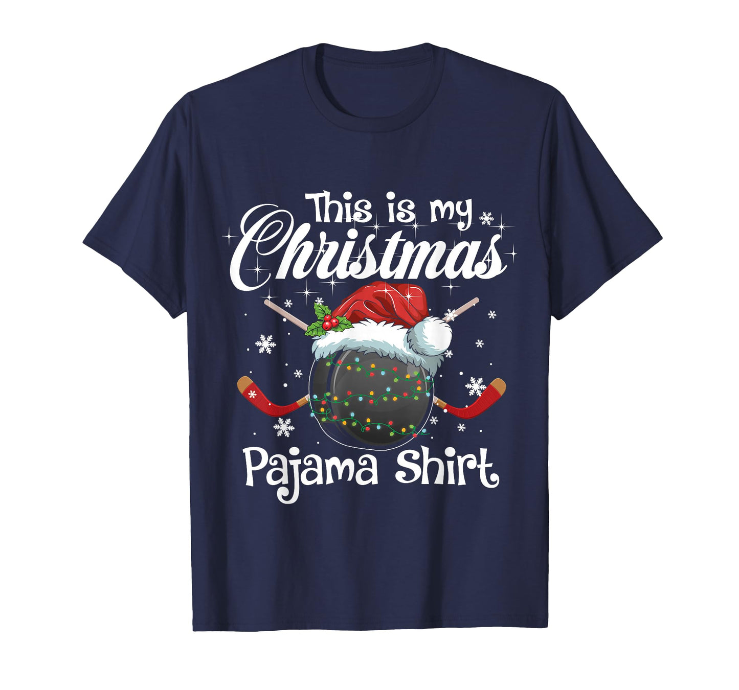 This Is My Christmas Pajama Xmas Hockey Family Matching T-Shirt