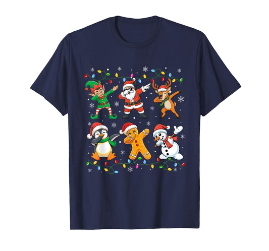 Dabbing Santa Elf Friends Christmas Boys Girls Men Xmas T-Shirt
