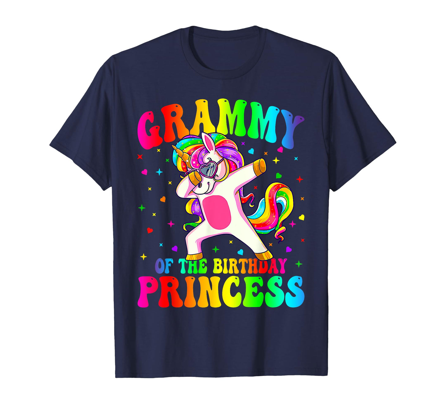Grammy of the Birthday Princess Girl Dabbing Unicorn Mom T-Shirt