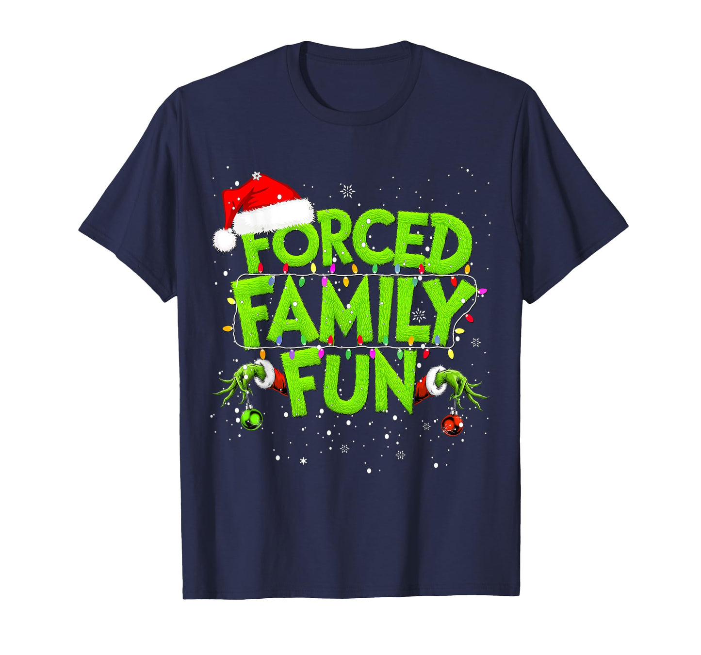 Forced Family Fun Christmas Shirts Matching Family Pajama T-Shirt