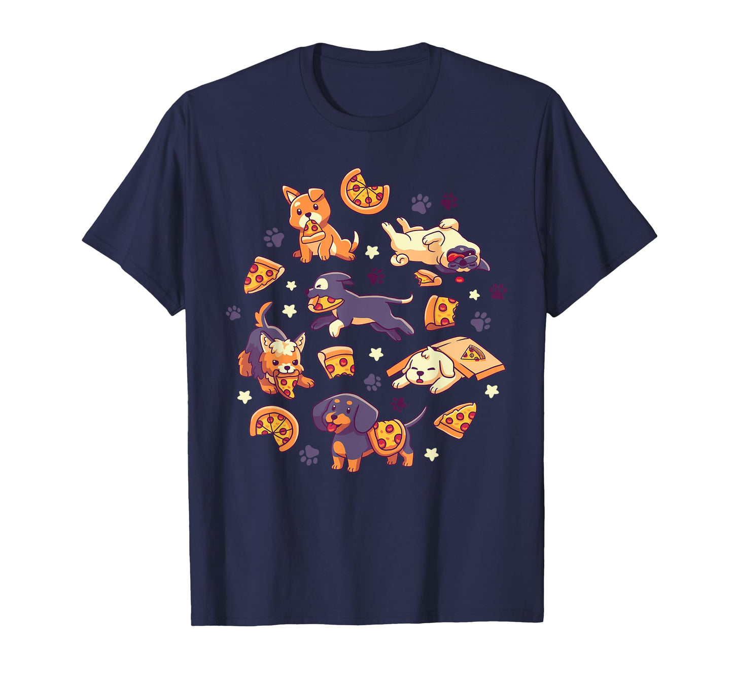 Pupperoni Pizza - Cute Puppy Dogs with Fast Food - Kawaii T-Shirt