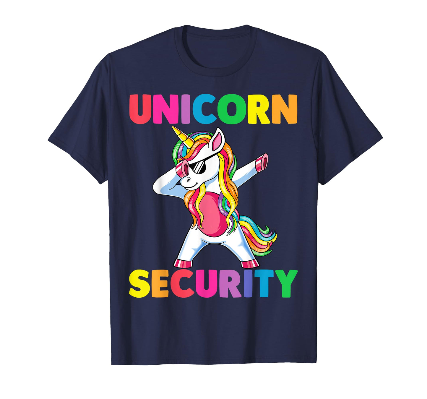 Halloween Dad Mom Daughter Adult Costume Unicorn Security T-Shirt