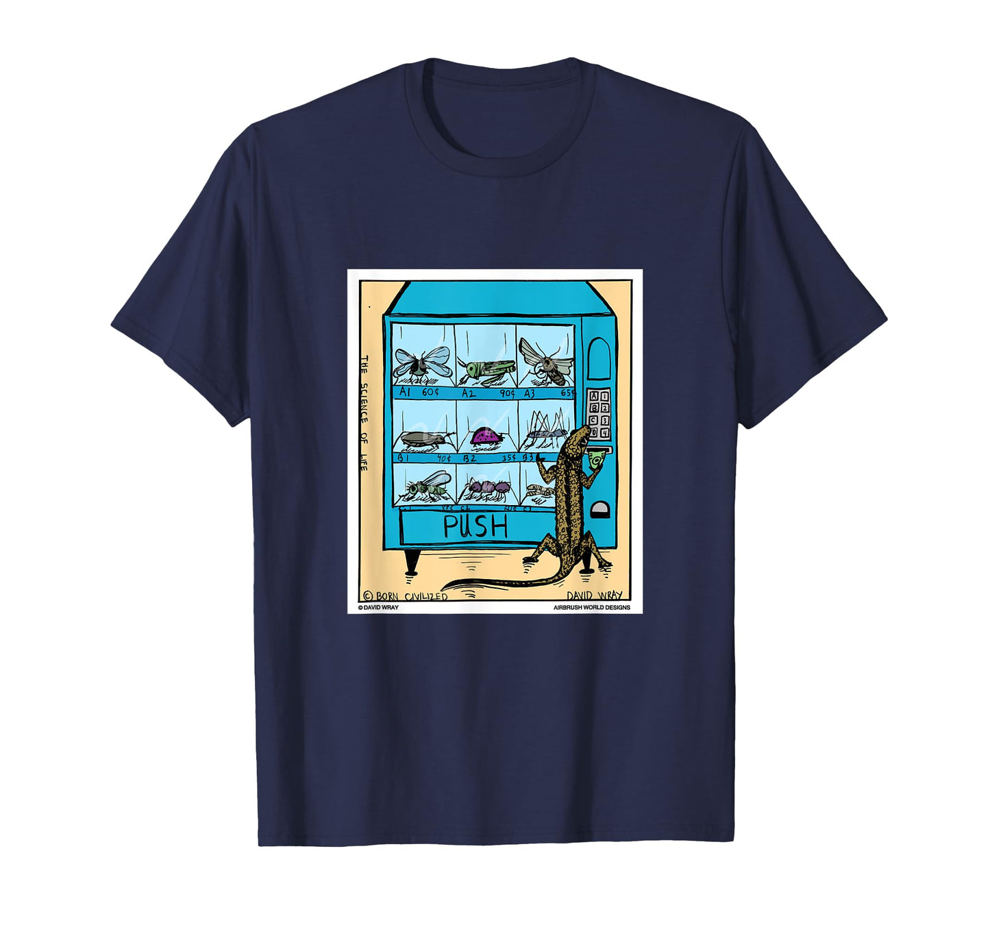 Lizard Using Insect Vending Machine Funny Reptile Gift T-Shirt