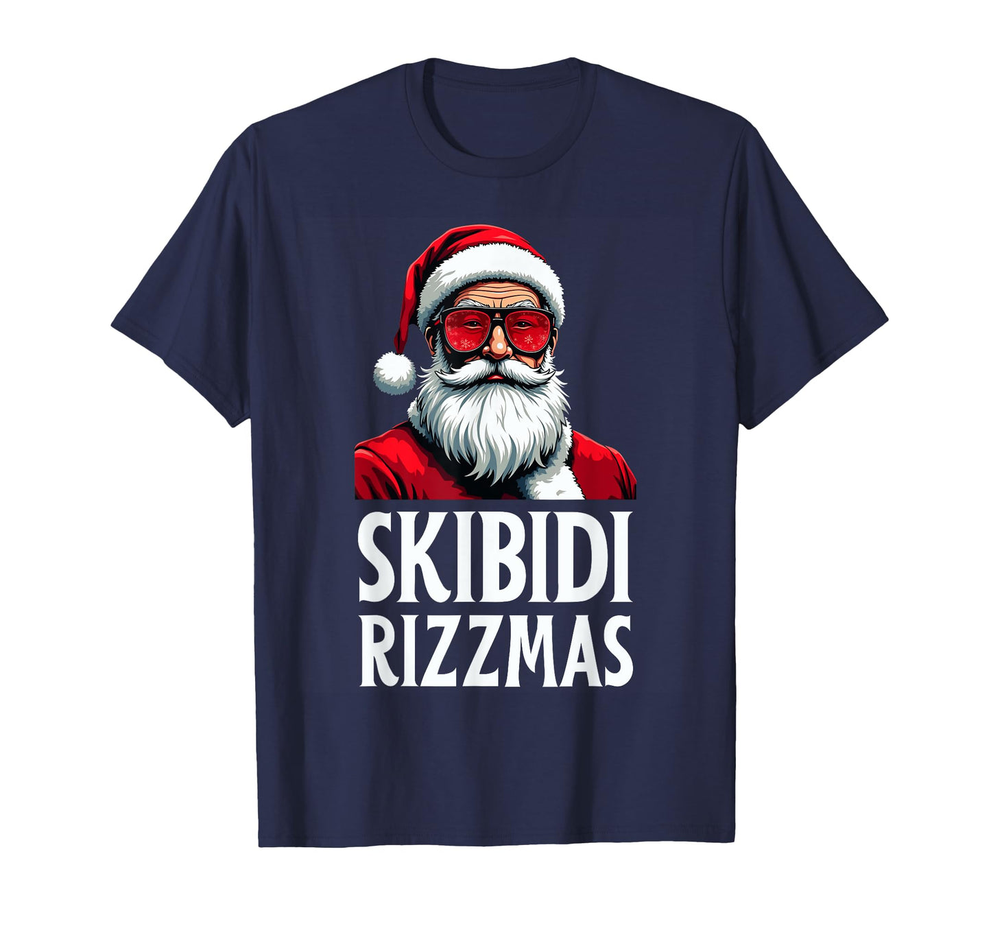 Skibidi Rizzmas Merry Christmas Santa Claus Funny Xmas Kids T-Shirt