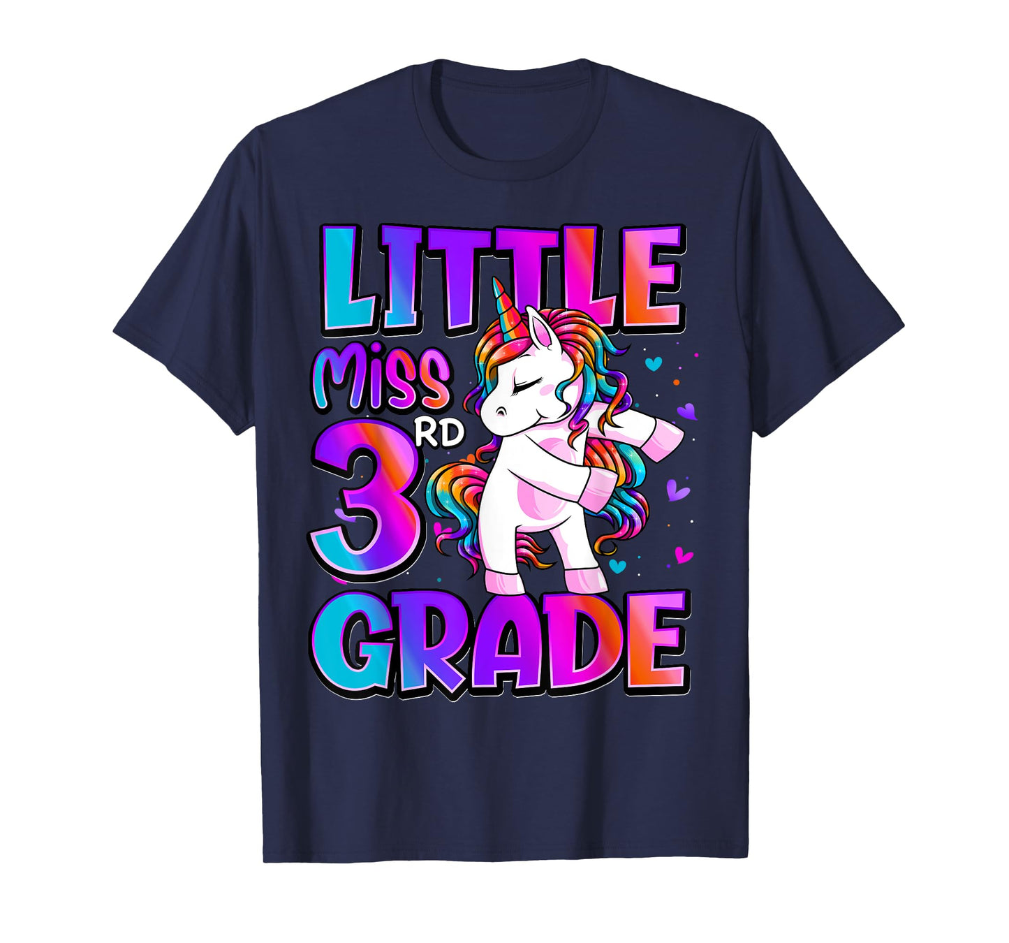 Little Miss 3rd Grade Unicorn Back To School 3rd Grade Girls T-Shirt