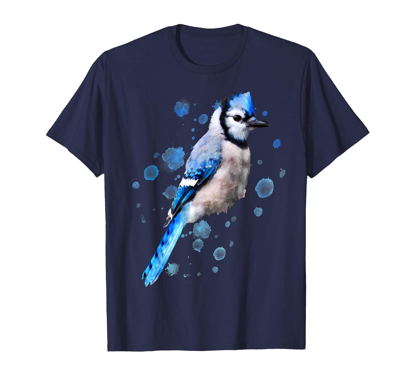 Watercolor blue jay bird artistic animal artsy painting T-Shirt