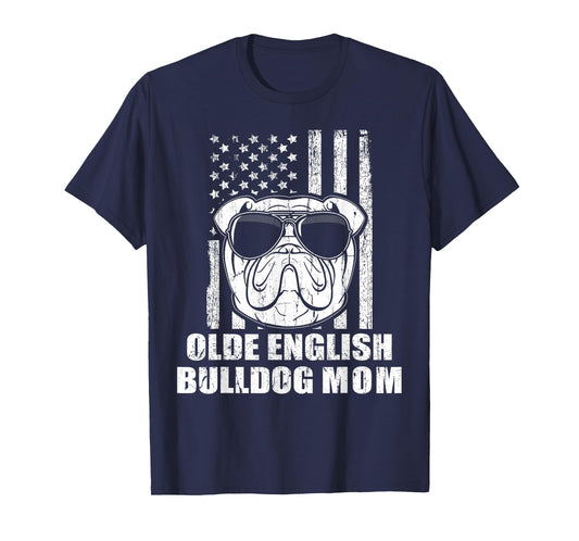 Olde English Bulldog Mom Cool Vintage Retro Proud American T-Shirt for Men Women Girls Kids