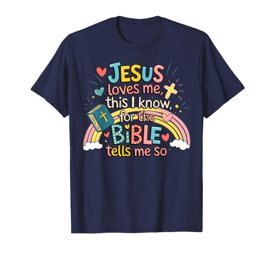 Jesus Loves Me This I Know Boys Kids Toddler Jesus Christian T-Shirt