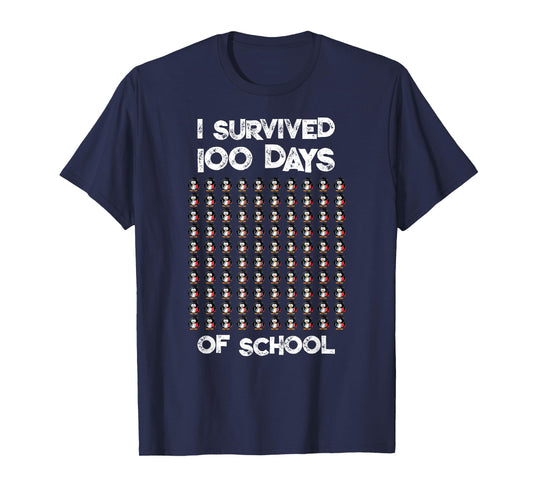 First 100 Days Of School 100 Penguins design T-Shirt