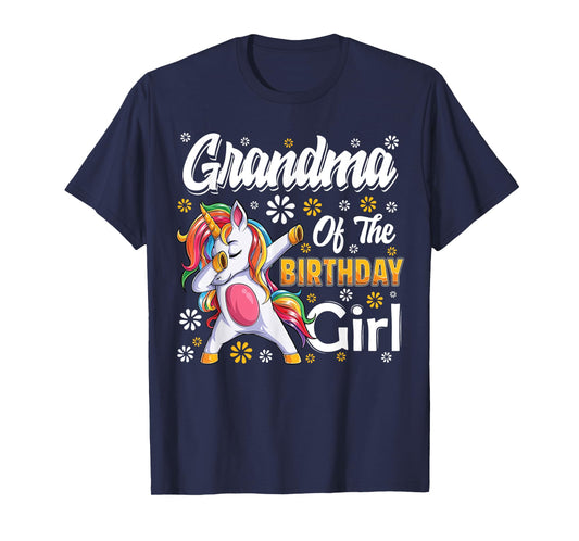 awesome dabbing unicorn birthday Grandma Family Matching T-Shirt