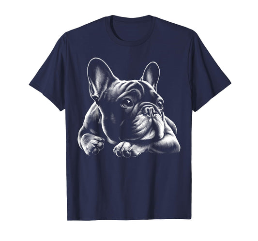 Sweet Dreamy French Bulldog in Lying Pose T-Shirt for Men Women Kids