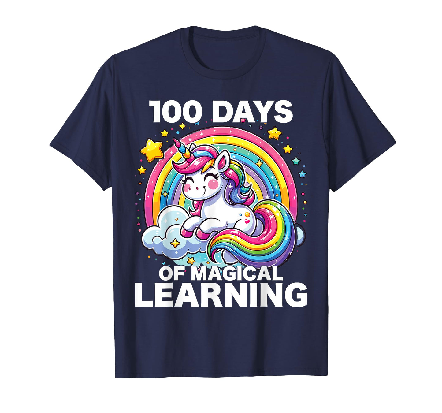 100 Days of School Unicorn Girls Teacher 100th Day of School T-Shirt