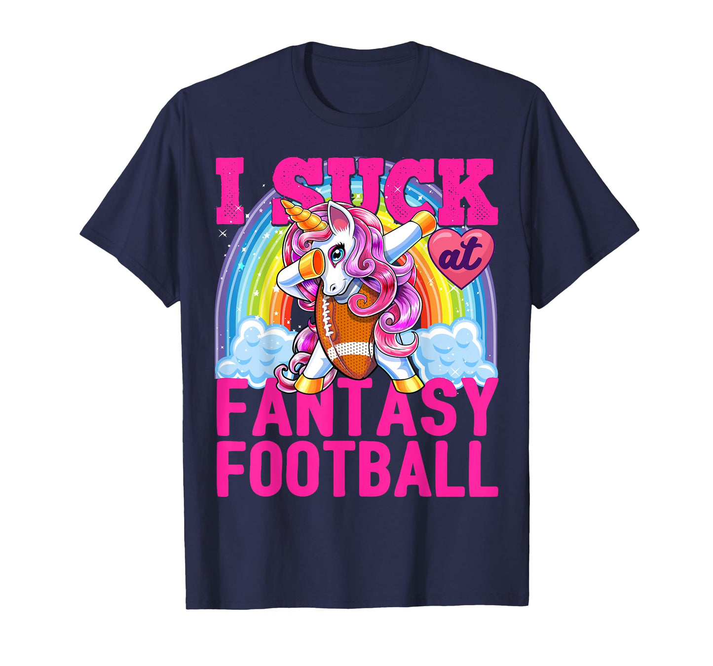 I Suck at Fantasy Football Dabbing Unicorn Loser Men Gift T-Shirt