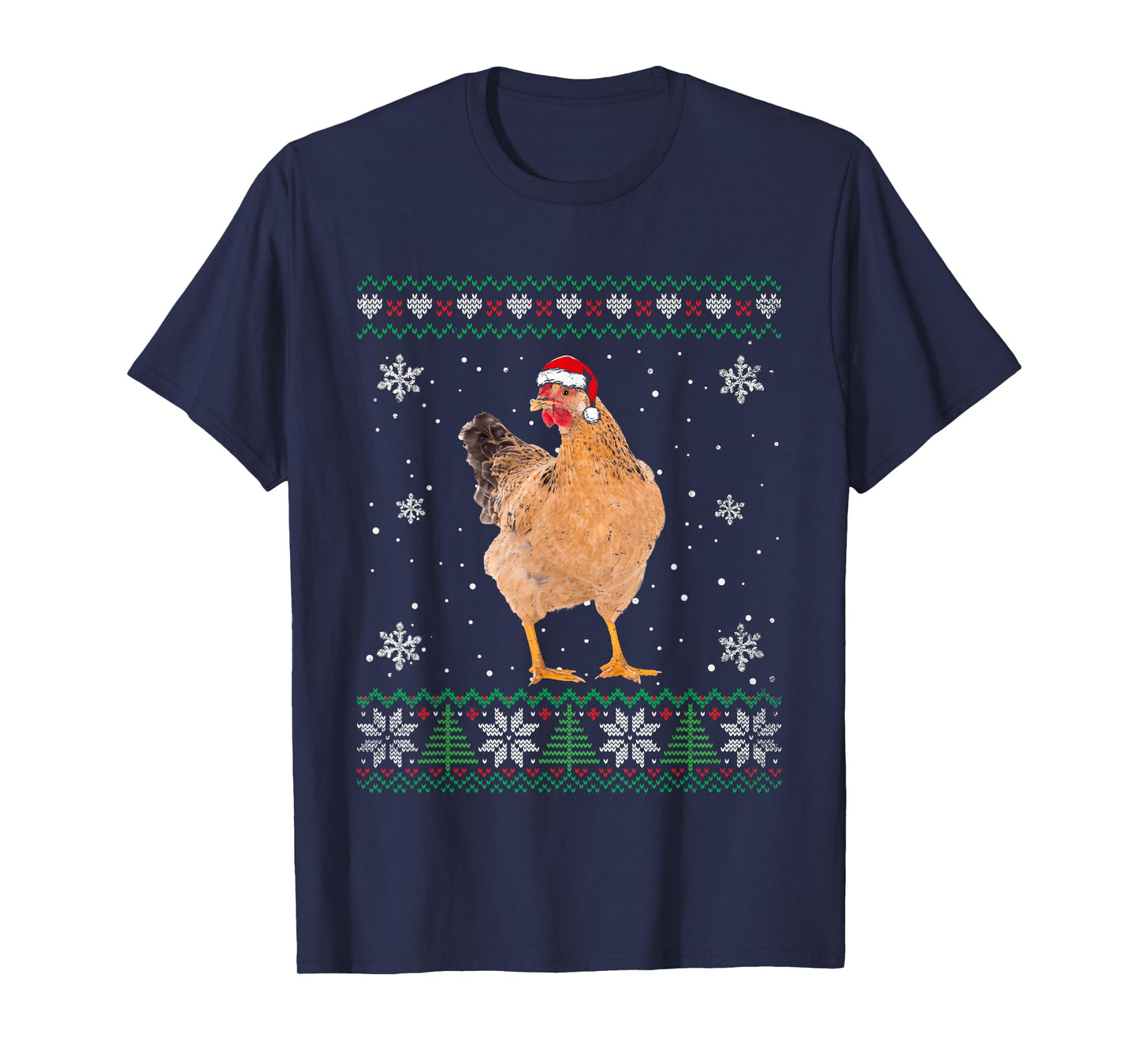 Santa Chicken Ugly Sweater Animals Christmas Pajama T-Shirt