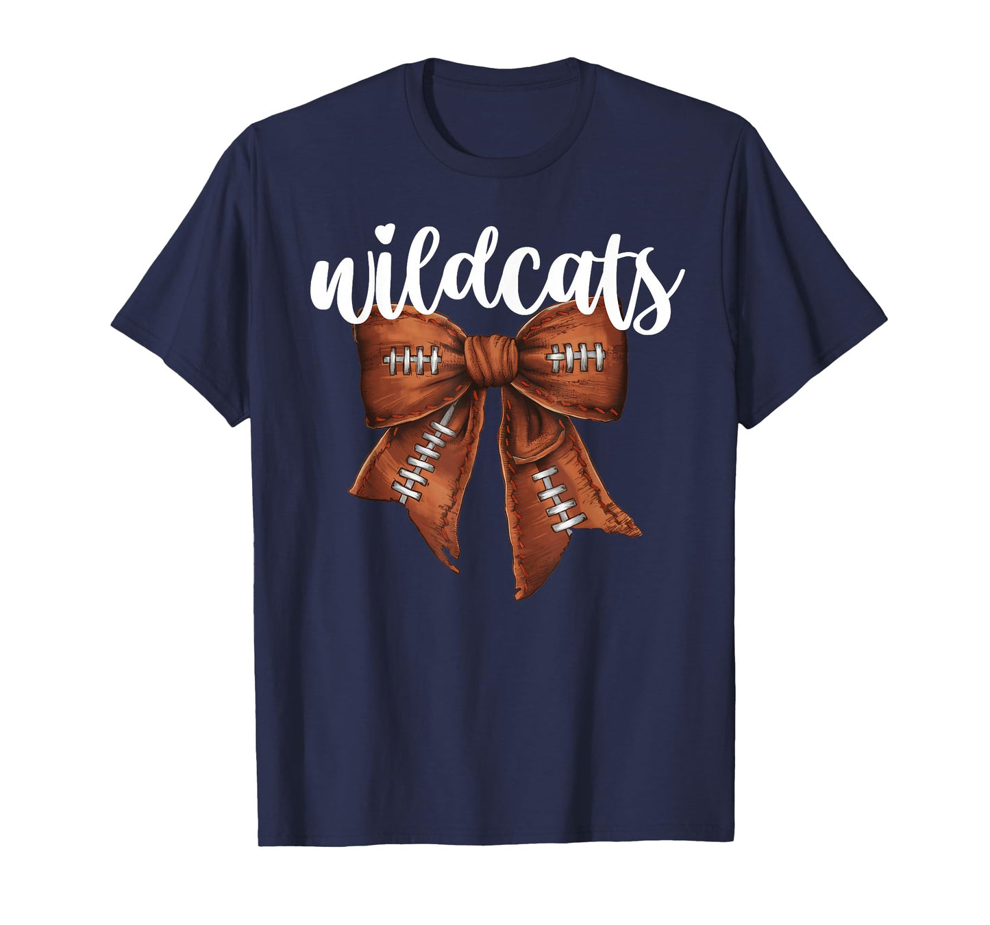 Wildcats Football Bow School Spirit Team Mascot Game Night T-Shirt
