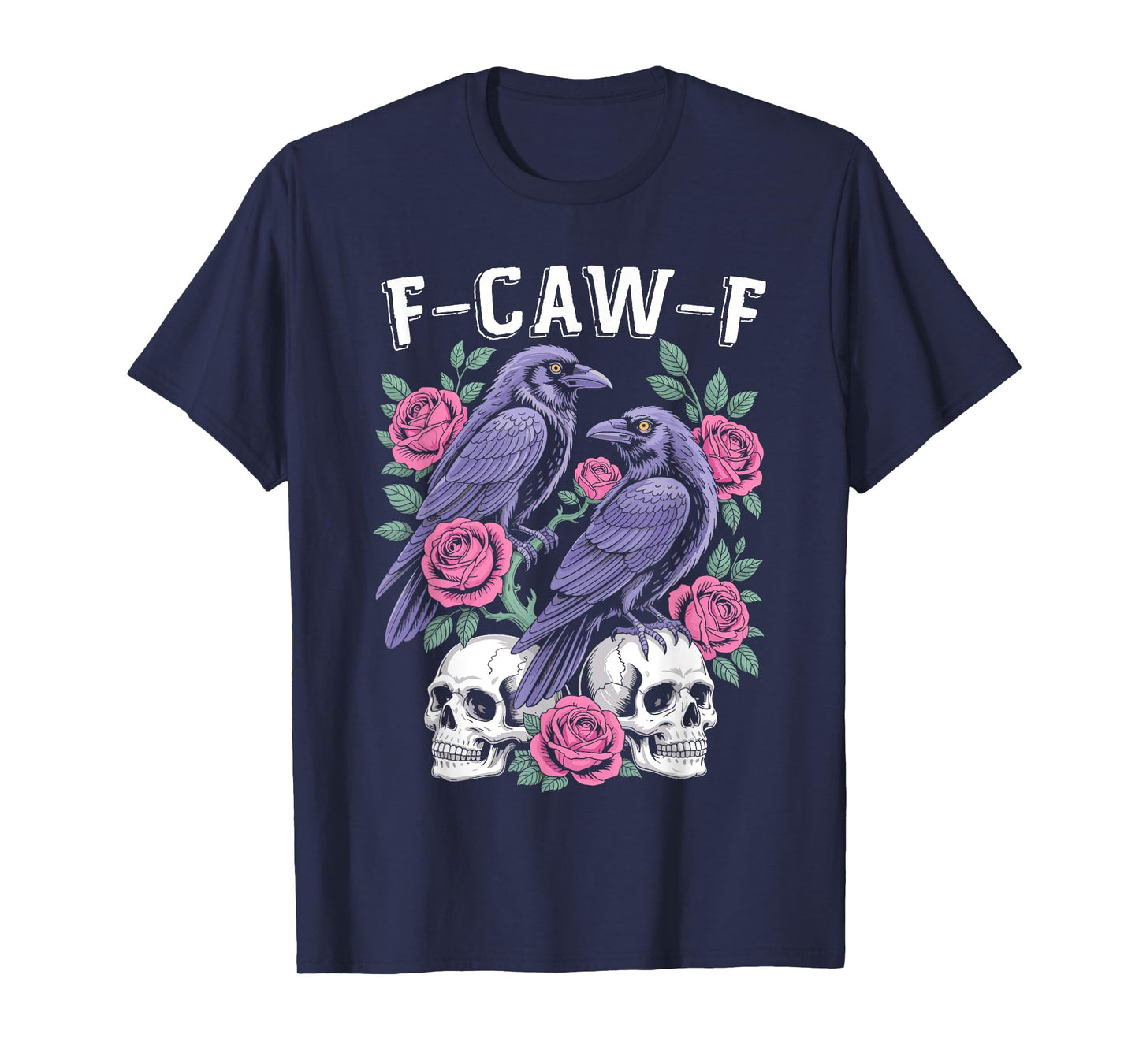 Black Crow, F-Caw-F Funny Black Bird moon Gothic Adult Humor T-Shirt