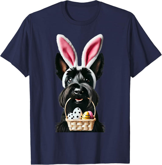 Cute Bunny Ear Scottish Terrier Dog Easter Eggs Owner Mom T-Shirt