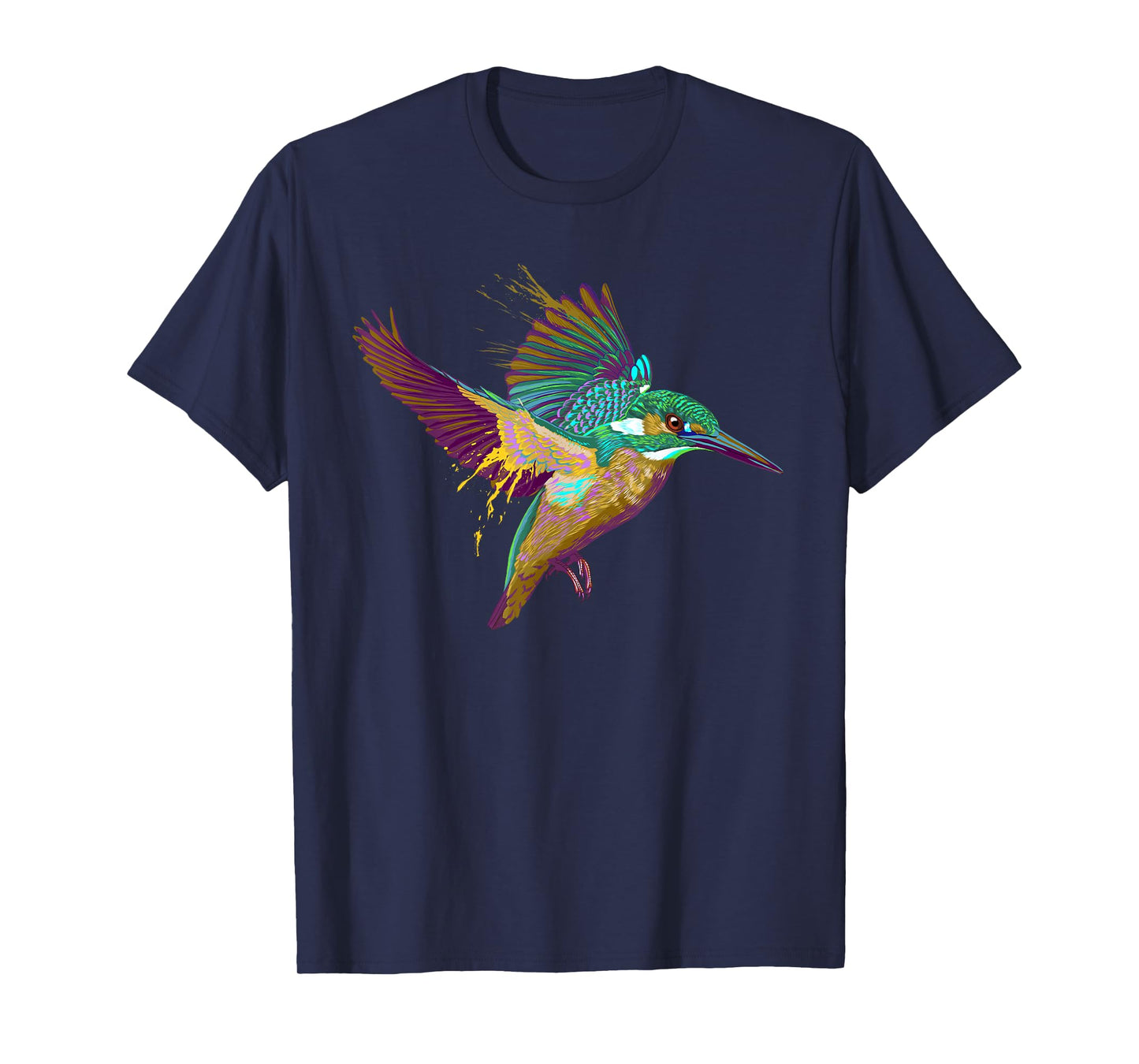 Colorful Splash Kingfisher Bird T-Shirt