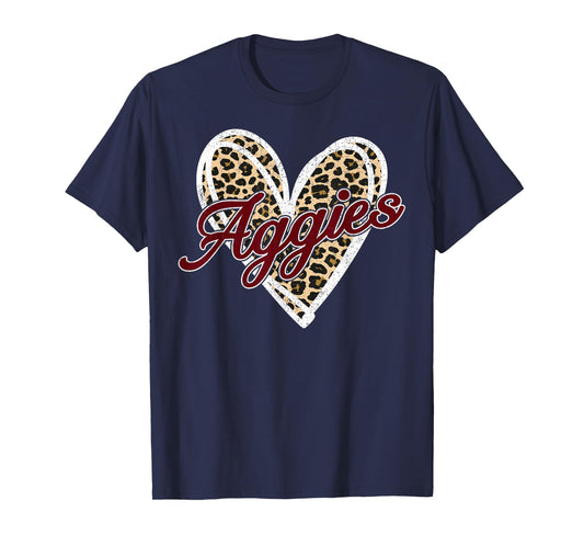 Retro Personalized Aggies-Heart Men Women Kid T-Shirt