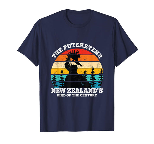 Retro Puteketeke New Zealand's Bird Of The Century Wildlife T-Shirt