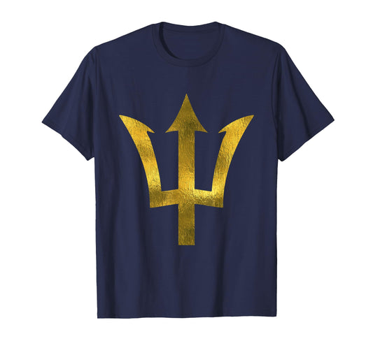 Bajan t shirt Barbados tees est 1966 gold trident T-Shirt