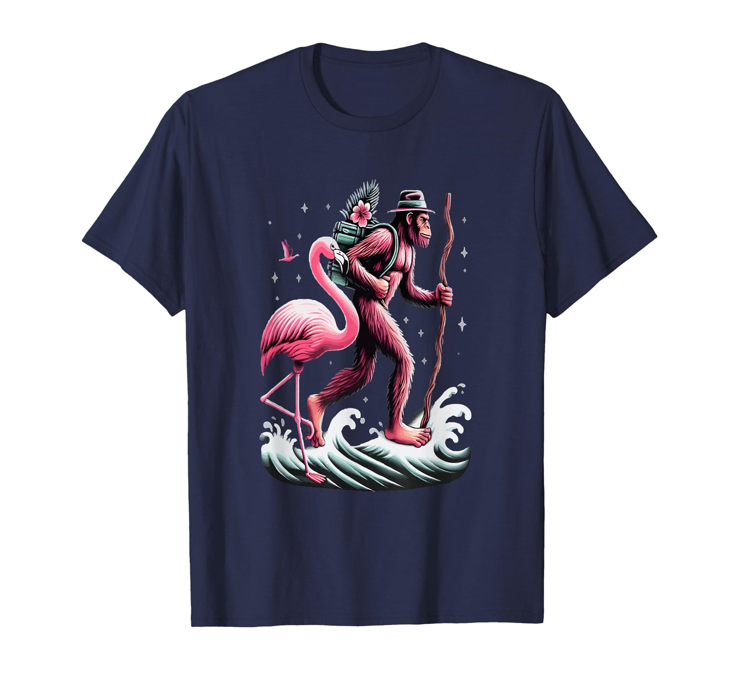 Flamingo Bigfoot Back To School T-Shirt