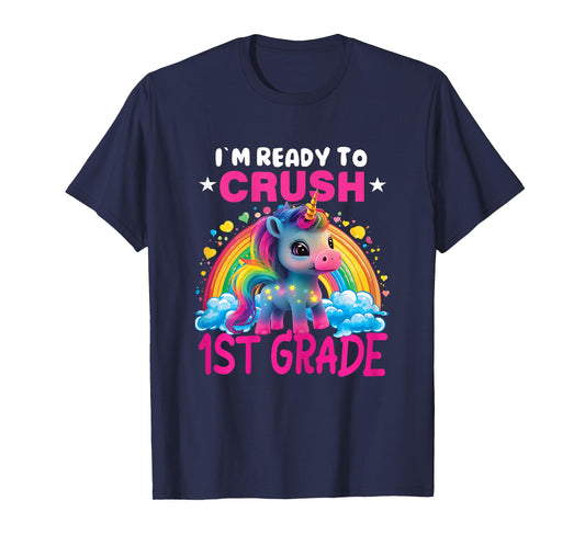 Crush 1st Grade Dabbing Unicorn Back to School Girls Gift T-Shirt