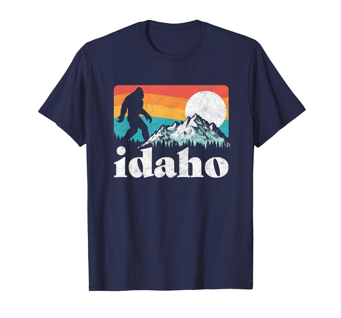 Idaho Bigfoot & Retro Mountains T-Shirt T-Shirt