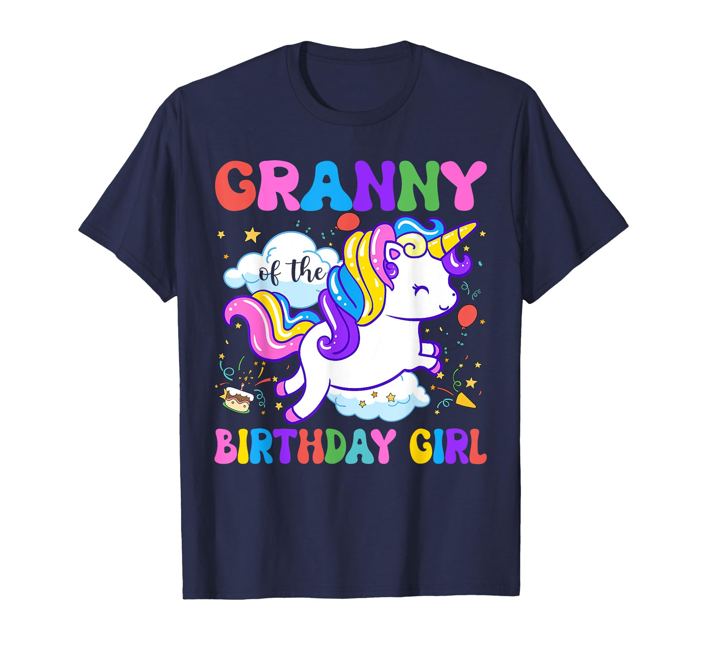 Granny of the Birthday Girl Groovy Unicorn Birthday Party T-Shirt