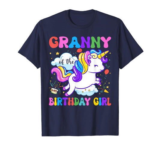 Granny of the Birthday Girl Groovy Unicorn Birthday Party T-Shirt