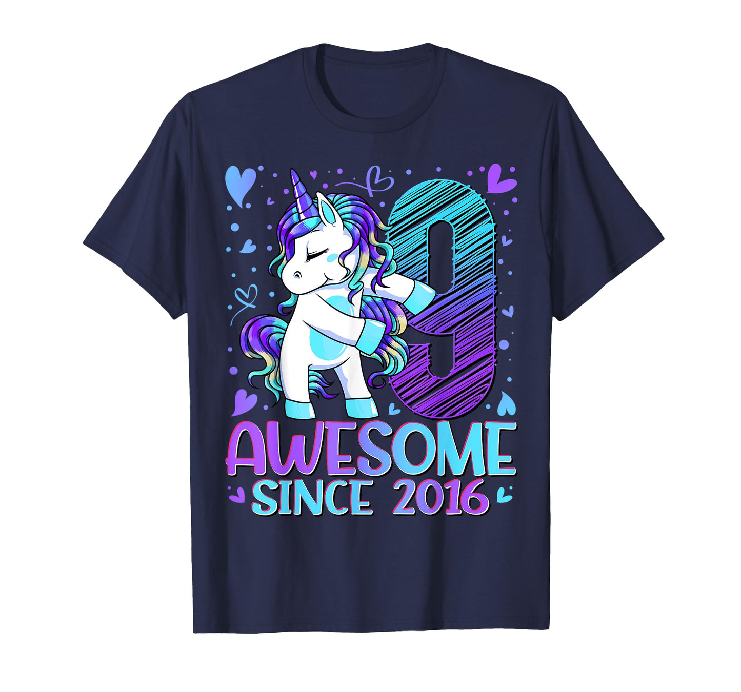 9 Year Old Unicorn Gifts For Girls 9th Birthday Girl Party T-Shirt