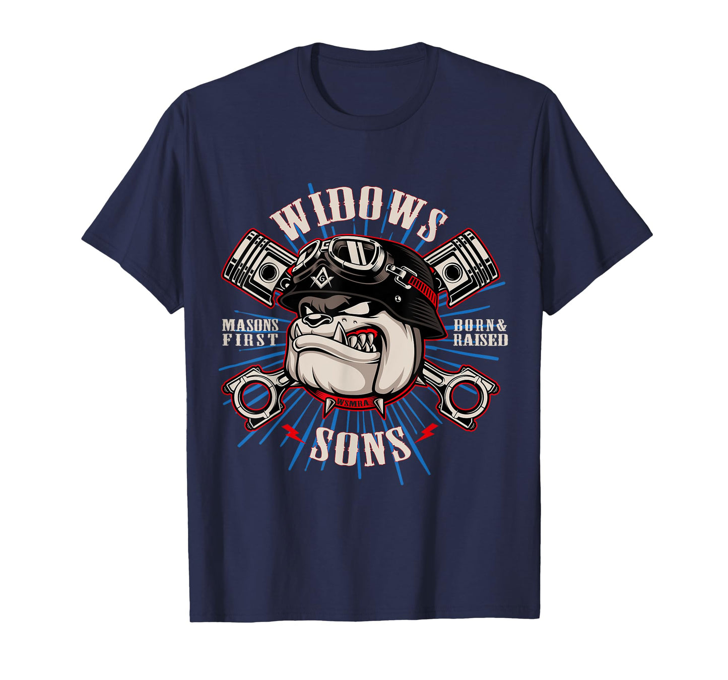 Bulldog Widows Sons Masonic Men Women T-Shirt