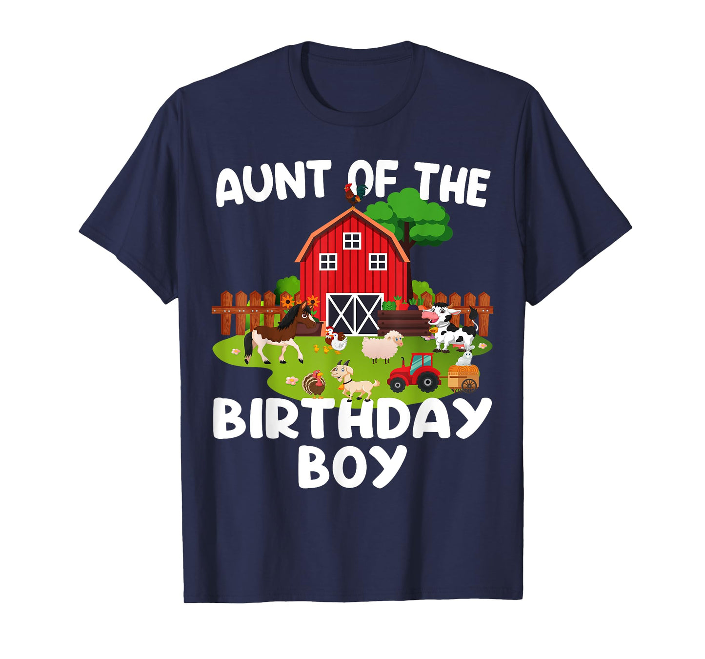 Barnyard Birthday Farm Animals Aunt Birthday Boy T-Shirt