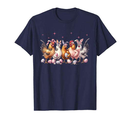 Easter Bunny Farm Chicken Bunny Ears T-Shirt