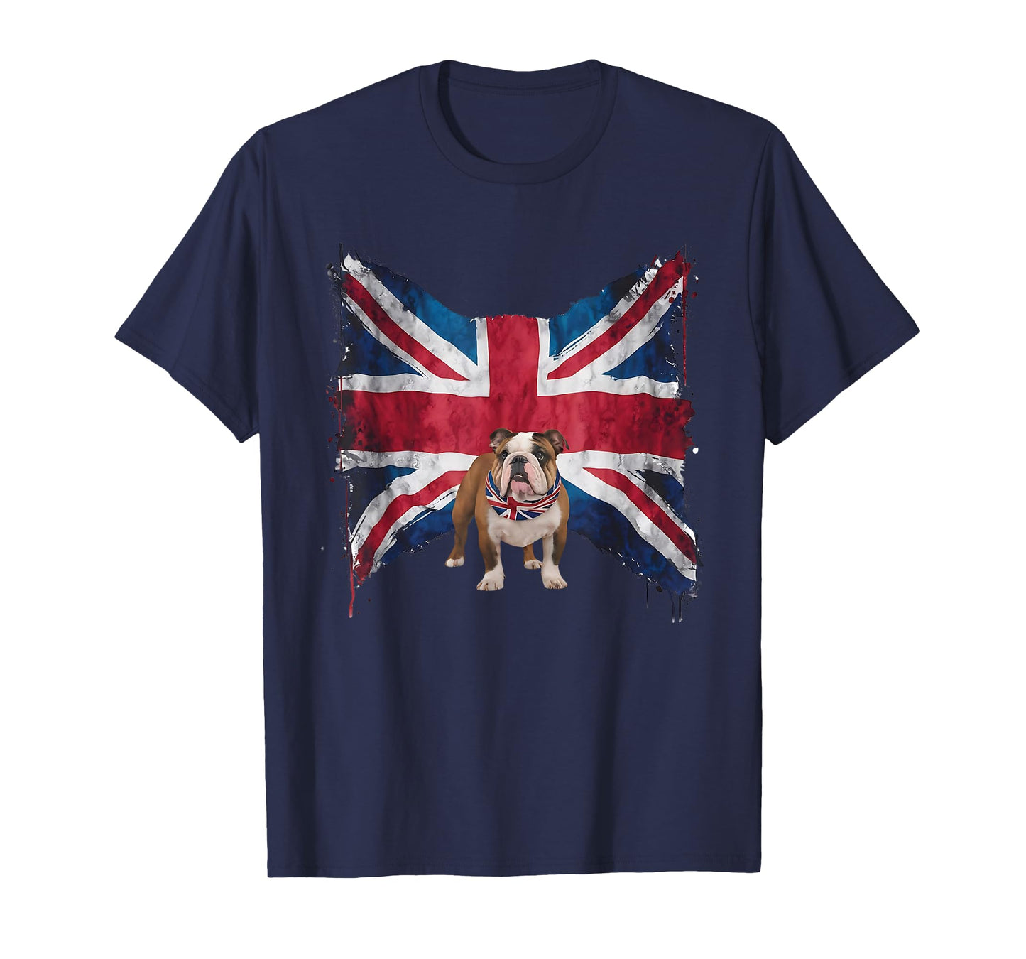 British Bulldog with grunge British Flag for British English T-Shirt