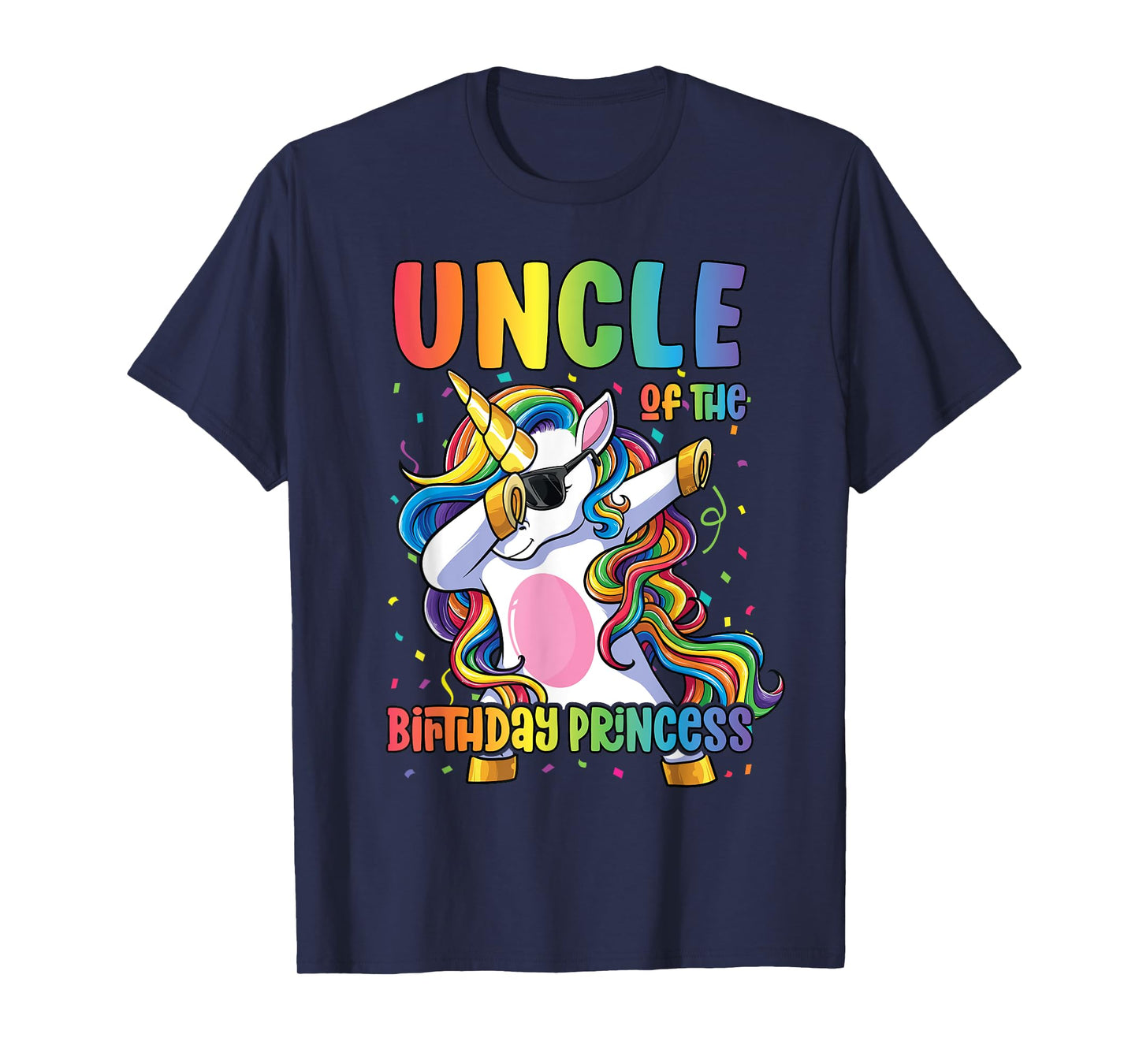 Uncle of the Birthday Princess Dabbing Unicorn Girl T-Shirt