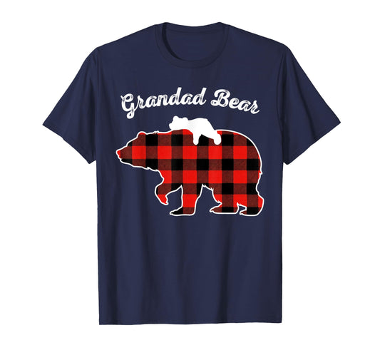 Grandad Bear Flannel Red Plaid Pajama Family Matching XMAS T-Shirt