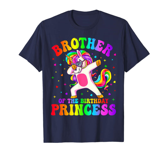 Brother of the Birthday Princess Girl Dabbing Unicorn Funny T-Shirt