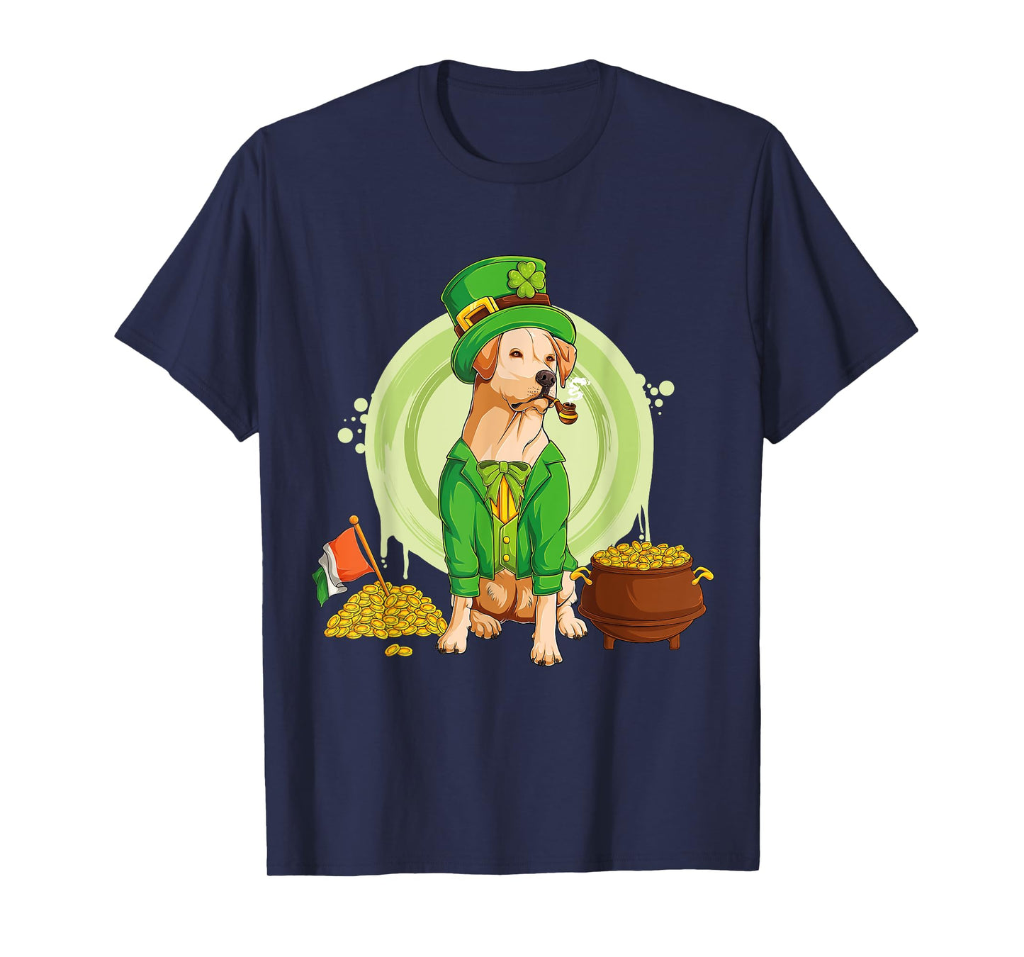 Labrador Retriever Dog Leprechaun Hat Irish Flag Labbi T-Shirt for Men Women Kids
