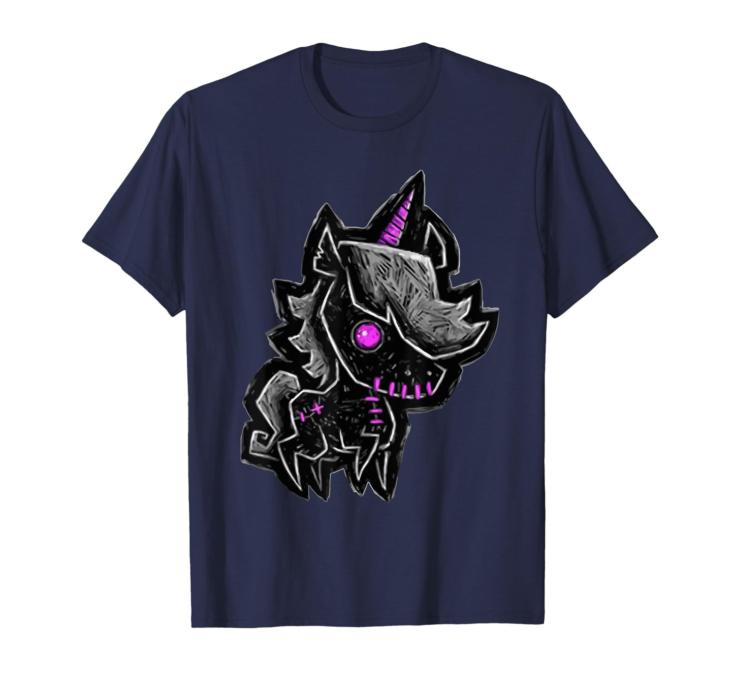 Creepy emo goth teen gothic unicorn graphic T-Shirt