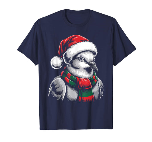 Mourning Dove Xmas Santa Hat Scarf Christmas Costume T-Shirt