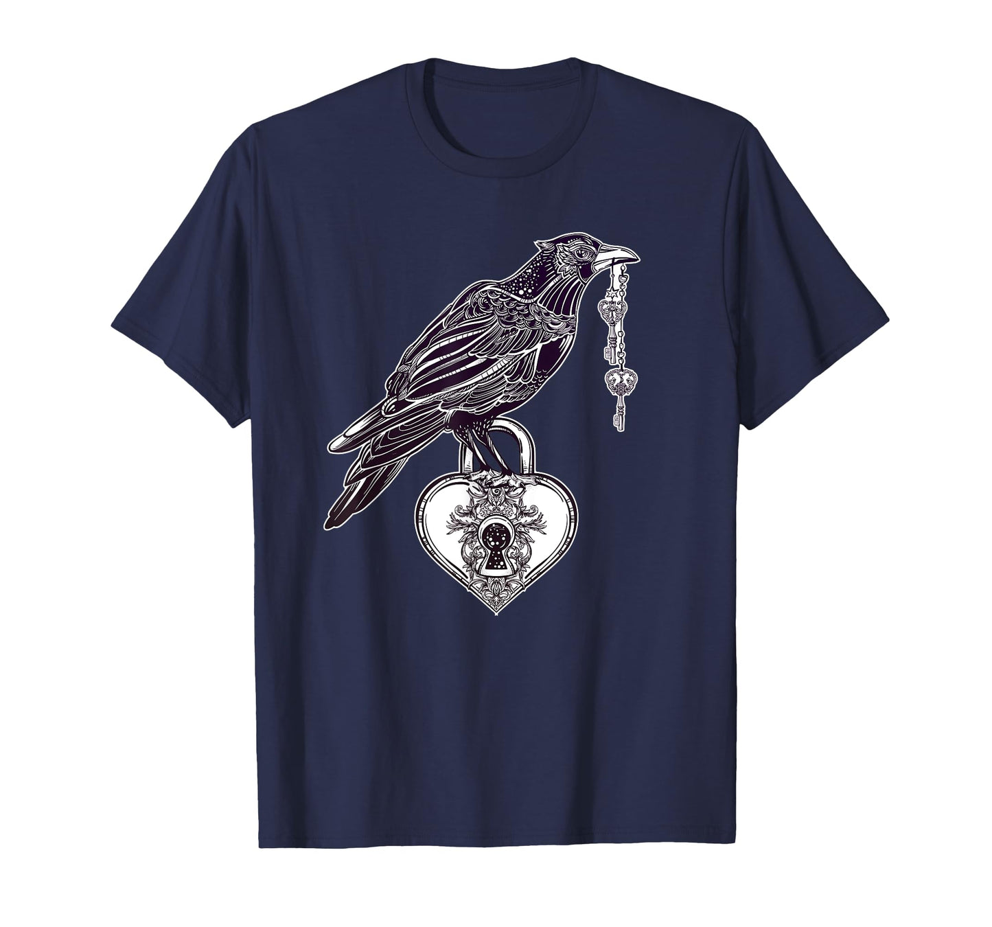 Stay Weird - Raven with Heart Tshirt - Vintage Engraving Tee T-Shirt