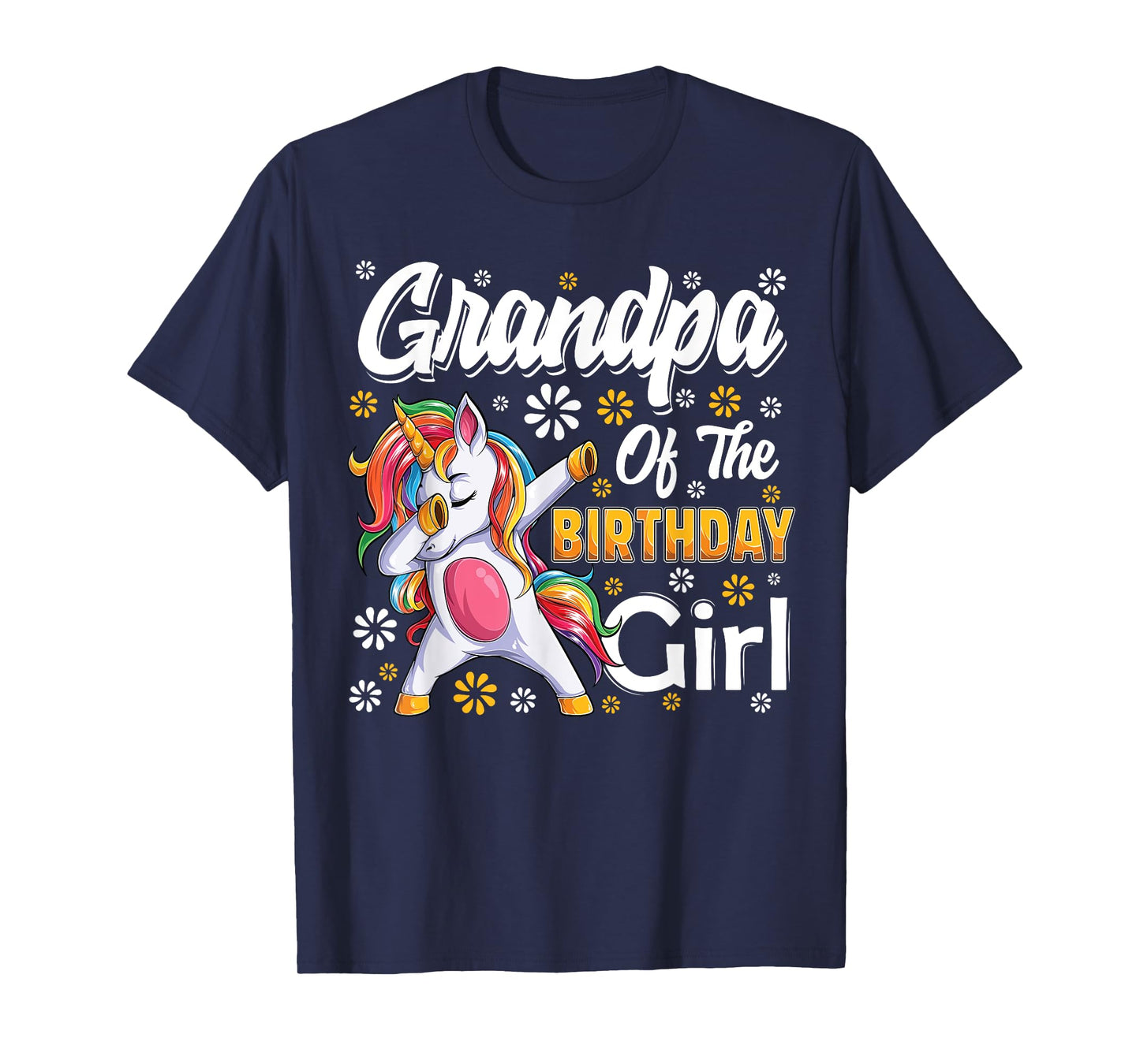 awesome dabbing unicorn birthday Grandpa Family Matching T-Shirt