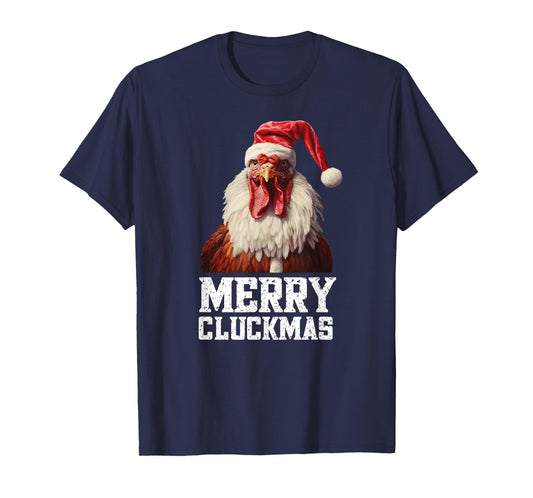 Funny Chicken Santa Farm Bird Xmas Humor Rooster Christmas T-Shirt
