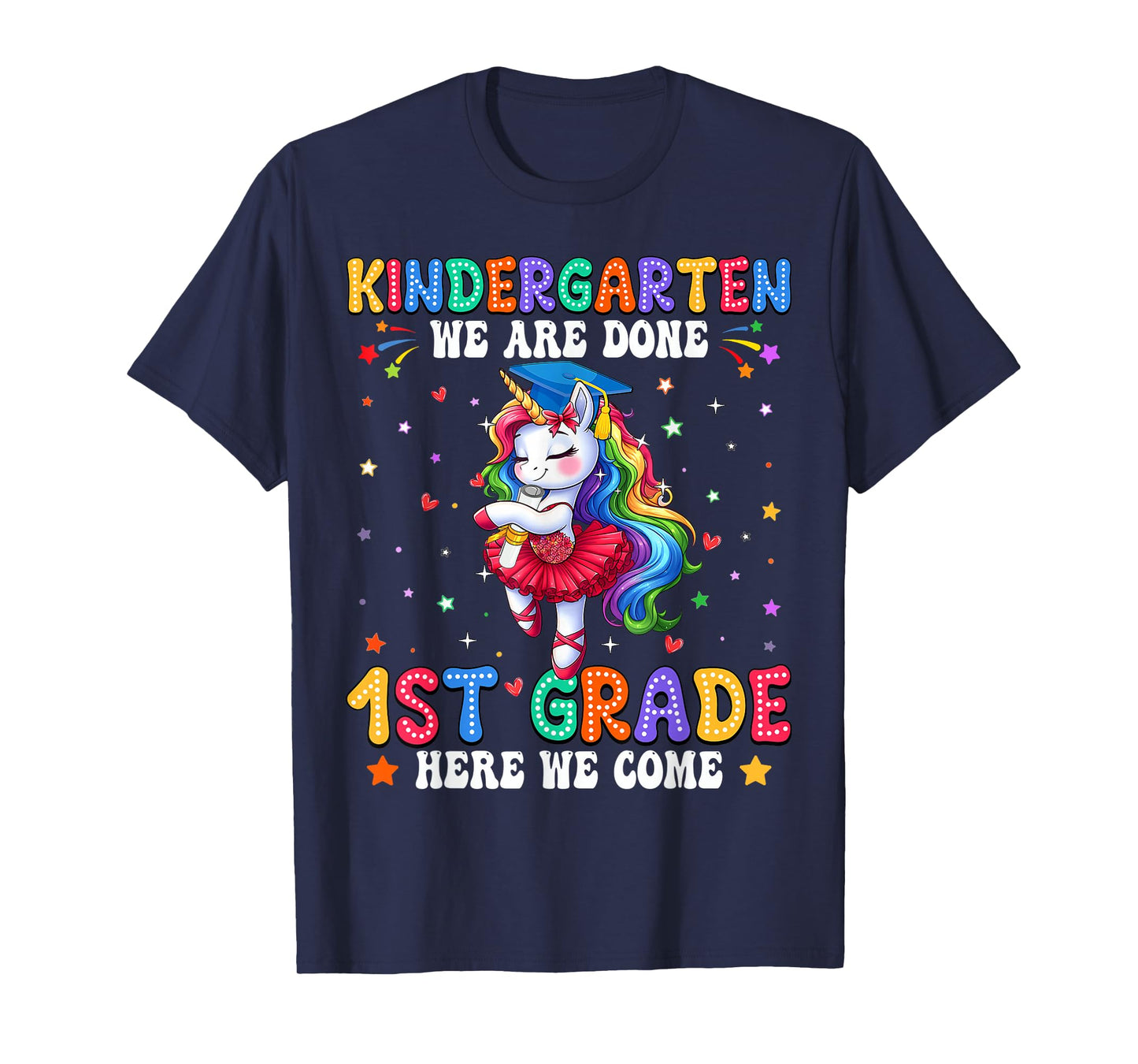 Kindergarten Graduation 2025 Graduate Girls Unicorn Kid Grad T-Shirt