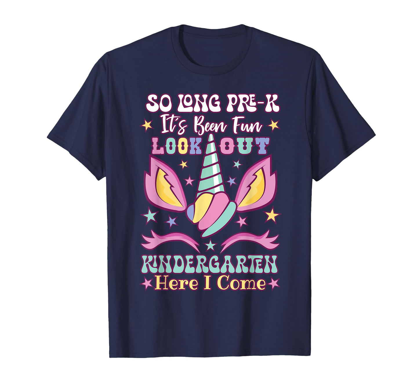 Preschool Graduation So Long PreK Hello Kindergarten Unicorn T-Shirt