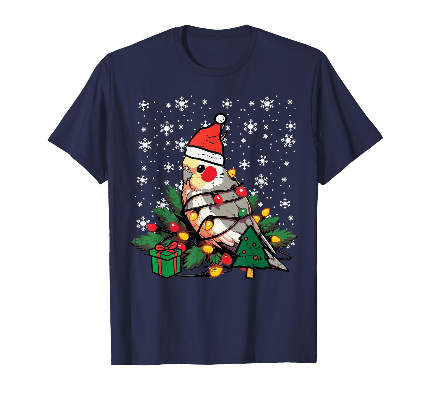Christmas Bird Cockatiel Xmas Weiro Quarrion Men Women Kids T-Shirt
