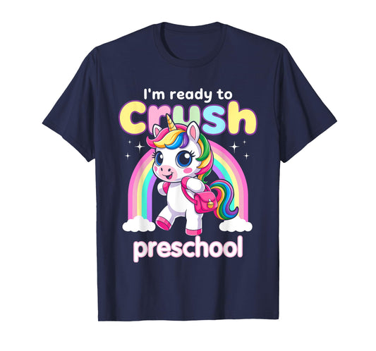 First Day of Preschool Shirt Girls Back To School Unicorn T-Shirt